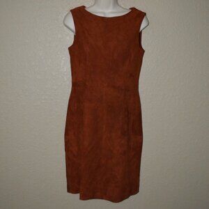Sz 6 The Row Rusty Brown Suede Sleeveless Sheath Dress